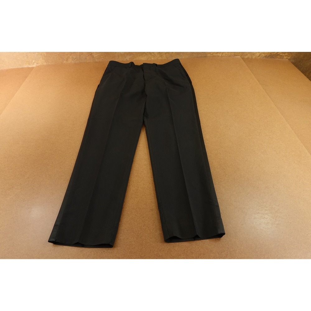 Boohooman Mens 32 Black Classic Flat Front Slim Tuxedo Suit Trouser Pants NWT